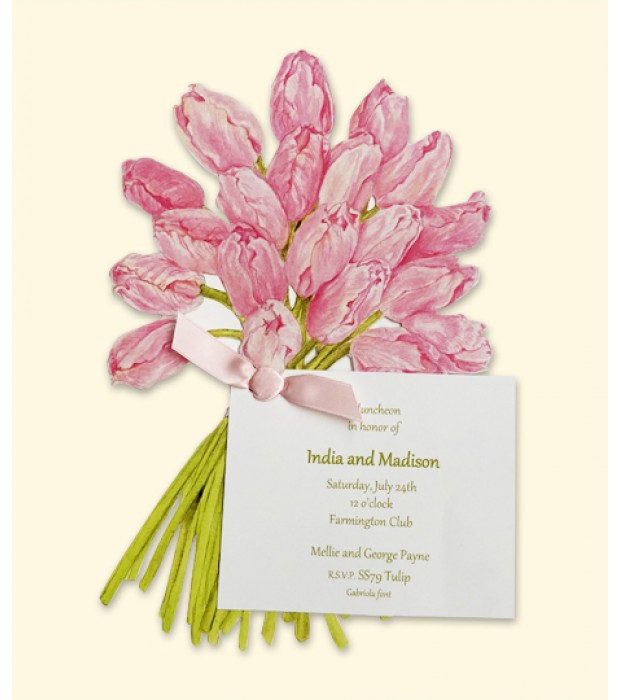Pink Tulips Place Card